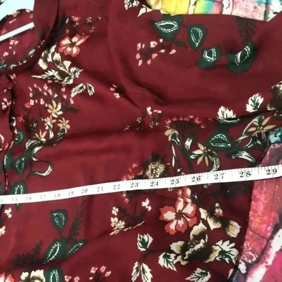 Woman within sheer floral mini dress/ top/ swim cover plus size 2X 26/28 - Picture 6 of 8